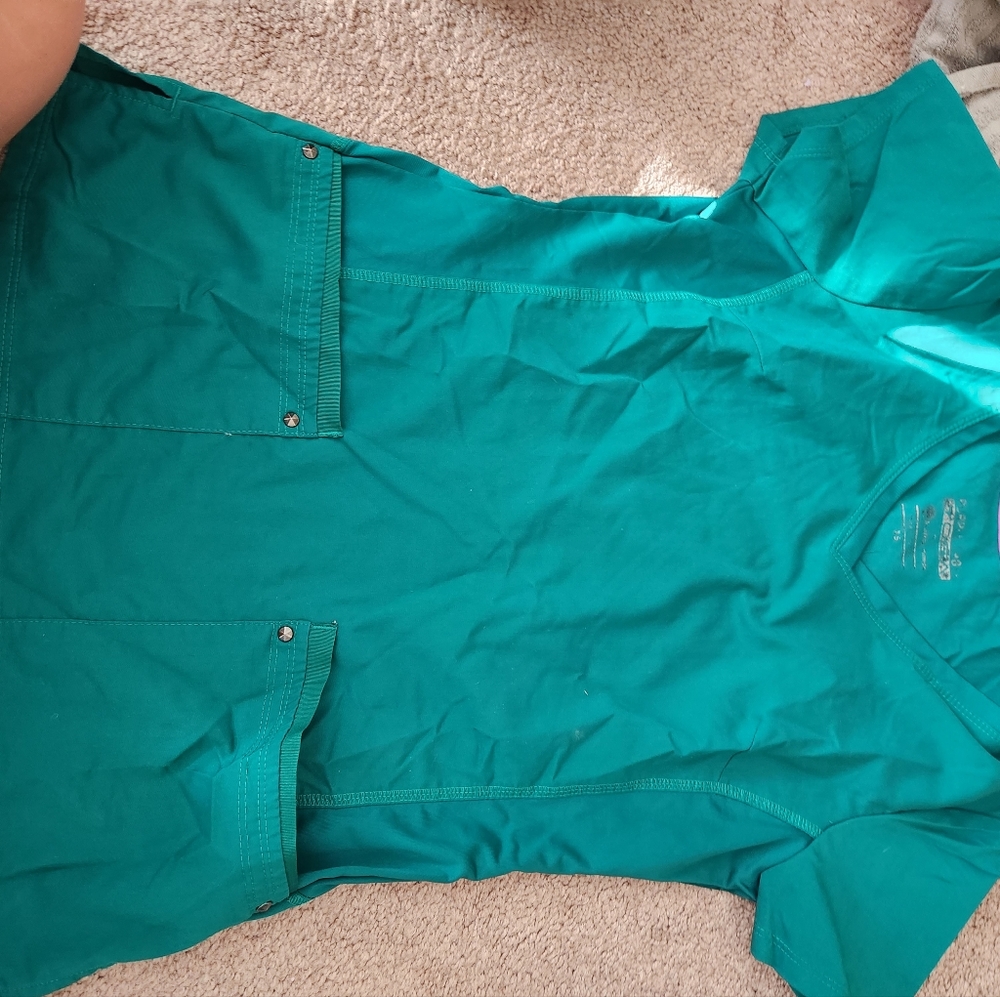 Hunter green scrub top